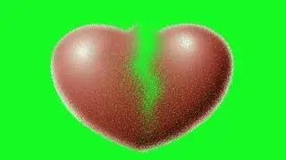 breaking heart animation - green screen effect