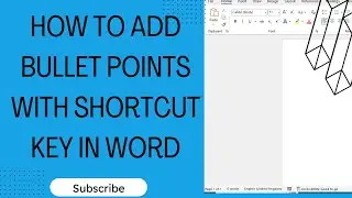 How To Add Bullet Points With Shortcut Key In Word