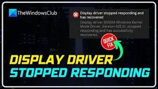 Display driver stopped responding and has recovered in Windows 11/10