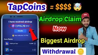 Tapcoins Airdrops 🤯 | Tapcoins Airdrops claim kaise kare | Tapcoins withdrawal 💵 | Tapcoins Airdrop