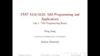 SAS - Lab 1 - SAS Programming Basics
