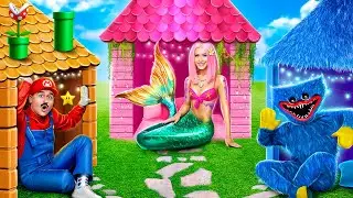 Мы построили секретные домики! Русалка vs Супер Марио vs Хаги Ваги!