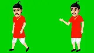 Green Screen Village Man Cartoon Character Video/Green Screen Village Man/Village Man Green Screen