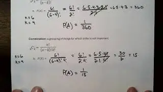 Probabilities of a Permutation and a Combination