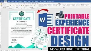 Step by Step Printable Experience Certificate in MS Word Hindi Tutorial | Design Certificate in Word