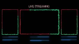 TWITCH OVERLAY | Neon Frames Glowing Frame | Rectangle Template | Red & Green | For Live Streaming