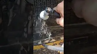 radiator coil cleaning on cat 320C excavator using Alkakleen, alkaline cleaner.