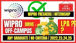 Wipro biggest offcampus recruitment 2020,21,22,23,24 | wipro Freshers offcampus Drive