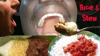 Im Eating Ghanaian Food ASMR Mukbang - Rice & Tomatoes Stew #plainrice  (Ghanaian Dish) [2024]