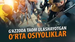 Gʻazzoda taom ulashayotgan Oʻrta Osiyoliklar // Murgʻak Qalblar