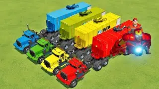 LOAD AND TRANSPORT IRON MAN SUITS WITH HEAVY DUTY TRUCKS - Farming Simulator 22