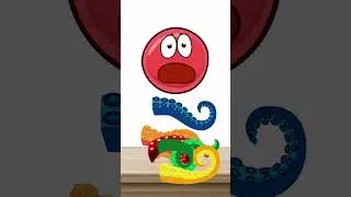 Red Ball 4 - ASMR eat OCTOPUS CANDY MUKBANG Animation 
