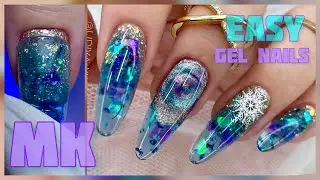 WOW!!! 🔥Gel Nails / Зимний маникюр Аквадизайн / Наращивание на Верхние формы