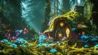 Magical Green Moss House & Glows Flowers 🍃 Myster Forest Music w/ Nature | Heal Soul, Relax Mind