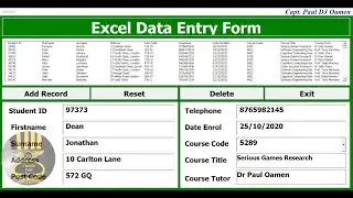 How to Create Data Entry Form with Userform in Excel VBA - Part 1 of 2
