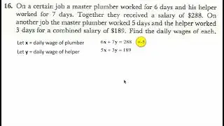 Systems of Equations Word Problems. Question 16