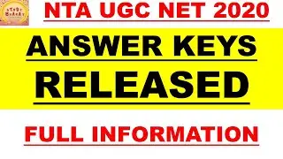 Ugc Net official Answer keys Released 2020