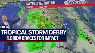 Tropical Storm Debby takes aim at Florida