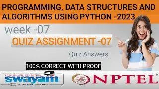 Programming, Data Structures And Algorithms Using Python WEEK 07 Quiz Assignment  Answers NPTEL 2023