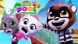 TALKING TOM water PARK #44 Hank Angela Ben ginger cartoon video game for kids Talking Tom Pool