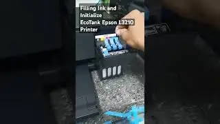 Filling Ink and Initialize EcoTank Epson L3210 Printer. #printer #shorts #shortsfeed #shortsvideo