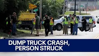 Kenosha County dump truck crash, person hit while mowing lawn | FOX6 News Milwaukee