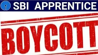 SBI Apprentice BOYCOTT | SBI Apprentice Exam | SBI ONLINE EXAM Answer Key | SBI Apprentice BOYCOTT.