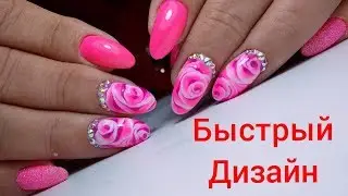 Beautiful and simple design of red flower nails. TOP Surprising Nails Designs