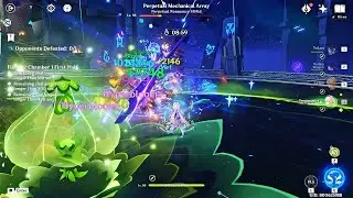Hyperbloom Raiden Shogun with the New Artifacts Flower of Paradise Lost