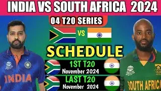 India VS South Africa Big Series Full Schedule 2024 || IND VS SA 2024 || Cricket Update