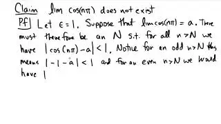 Showing a limit that does not exist using epsilon-N