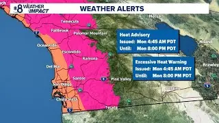 Hot temps continue Monday in San Diego before gradual decline through the week