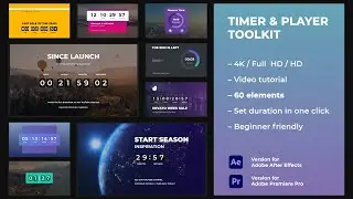 Timer & Player Toolkit | After Effects and Premiere Pro Template (AE & PP Video Template)