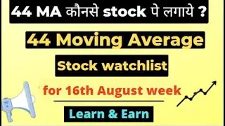 44 MA rising stocks to trade for 16th August week|| 44 MA rising stock scan list|| 44 moving average