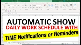 how To Create automatic daily work Schedule with Time Reminder in excel