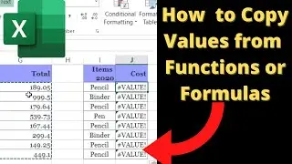 Excel How To Copy Paste Values From Cells Which Have Functions And Formulas