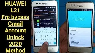 Huawei Lua-L21 FrpBypass Google Account  Gmail Account Remove Easy Method 2020