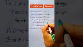 Double words and Their Meaning || Parents/Spouses/Siblings/Siblings #shortvideo