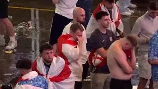 EMOTIONAL England fans at The O2 react as Spain win Euro 2024 🏆