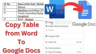 How to Copy Table from Word to Google Docs