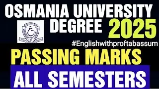 ✅OU DEGREE 💯PASSING MARKS 2025 FOR ALL SEMESTERS B.COM / B.SC / BBA / B.A