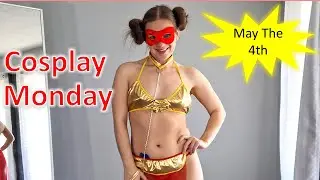 4K Princess Leia Cosplay Costume Try On Haul Outside   Masked Model  #maskedmodelvids
