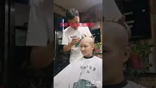 gorgeous girl got very beautiful head shave at salon