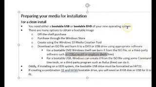 Getting media ready for an Windows 10 or 11 installation