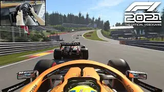 F1 2021 Spa-Francorchamps - McLaren | Thrustmaster Steering Wheel Gameplay