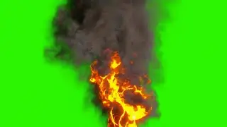 Fire Flame With Black Smoke Green Screen Stock footage HD