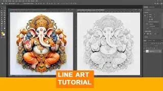 Line art tutorial Easily in Photoshop #Geniusnow #PhotoshopFullTutorials