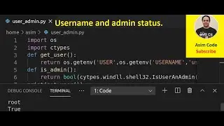 Python how to get username of current logged in user and admin status