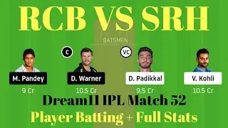 RCB  VS SRH DREAM 11 l SRH VS RCB l RCB vs SRH dream 11 team prediction today
