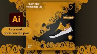 Shoes Banner Design for Social Media in Adobe illustrator with zero pixel